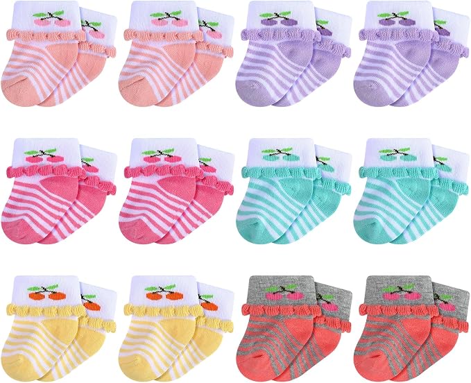 Toulite 12 Pair Preemie Newborn Baby Socks by Toulite