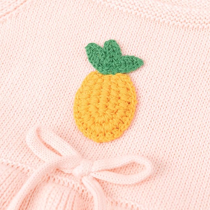 Simplee kids Baby Girl Romper, Sleeveless Pompoms Square Neck | Soft Breathable - Image 4