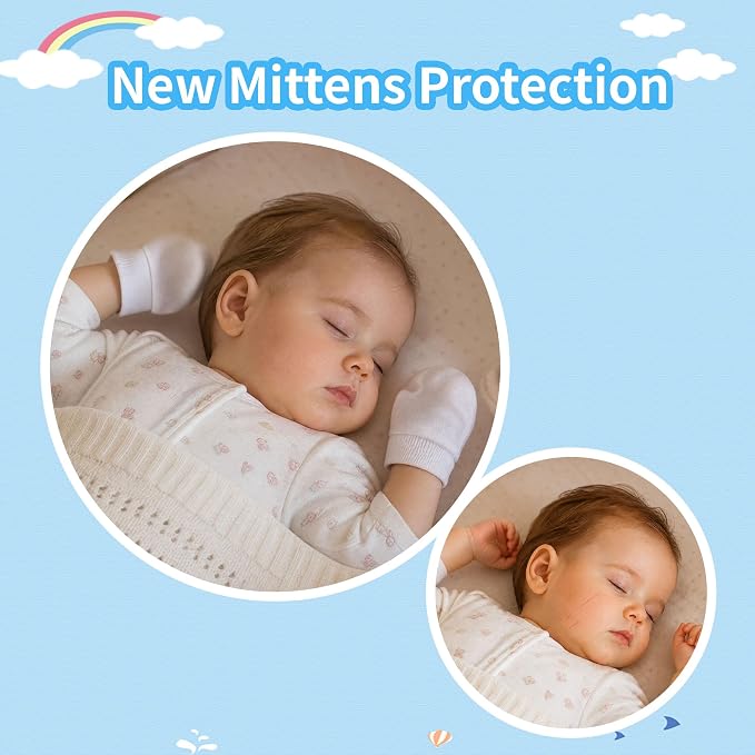 8 Pairs Newborn Baby Mittens No Scratch Infant Baby Cotton Gloves Newborn - Image 5