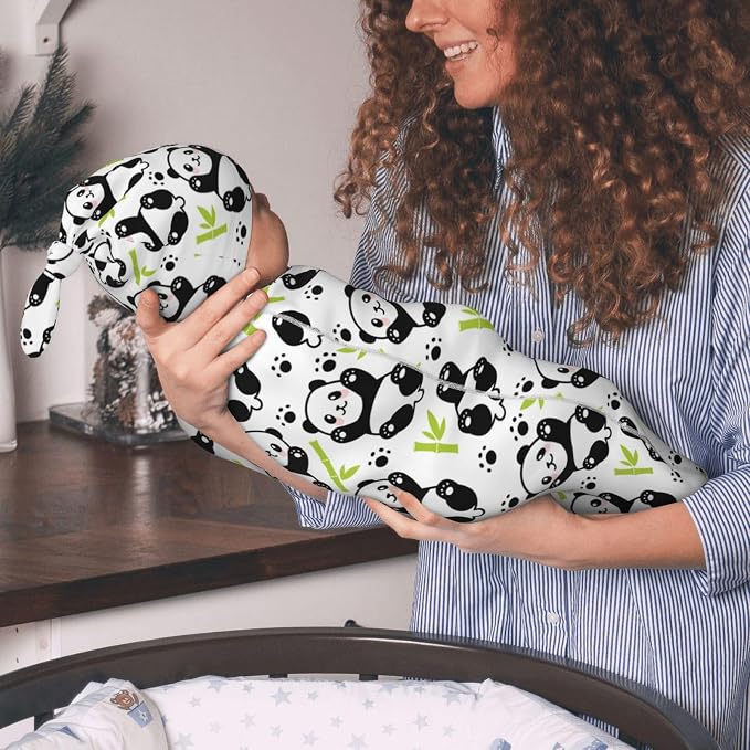 Panda Swaddle Blankets Soft Receiving Blanket Baby Swaddle Wrap - Image 5