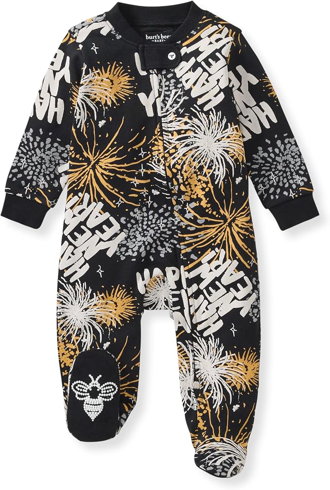Burt's Bees Baby Boys' Organic Cotton, Sleep and Play Footed Pajamas | Easy zip by BurtsBeesBaby