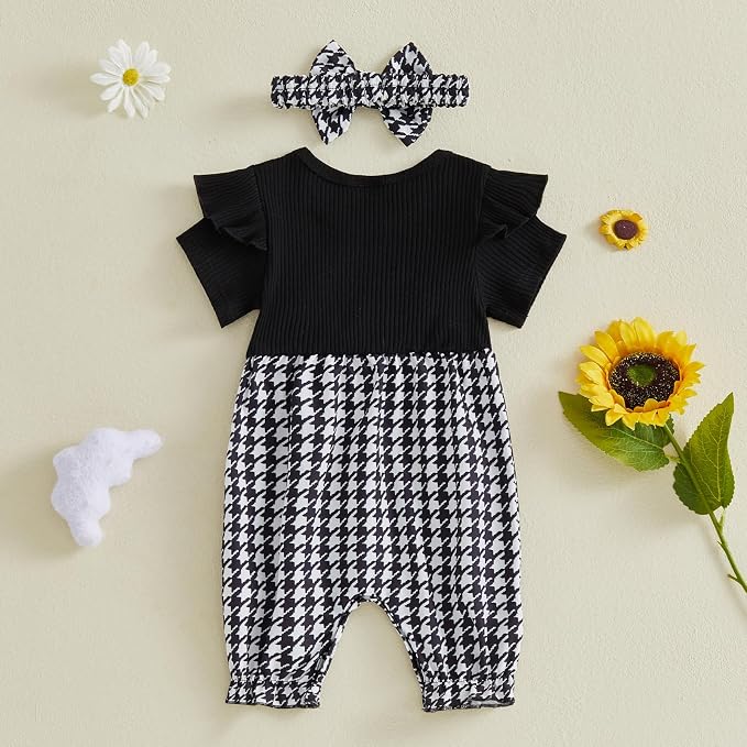 YINGISFITM Newborn Baby Girl Summer Clothes Short Sleeve Bubble Romper Bow - Image 6