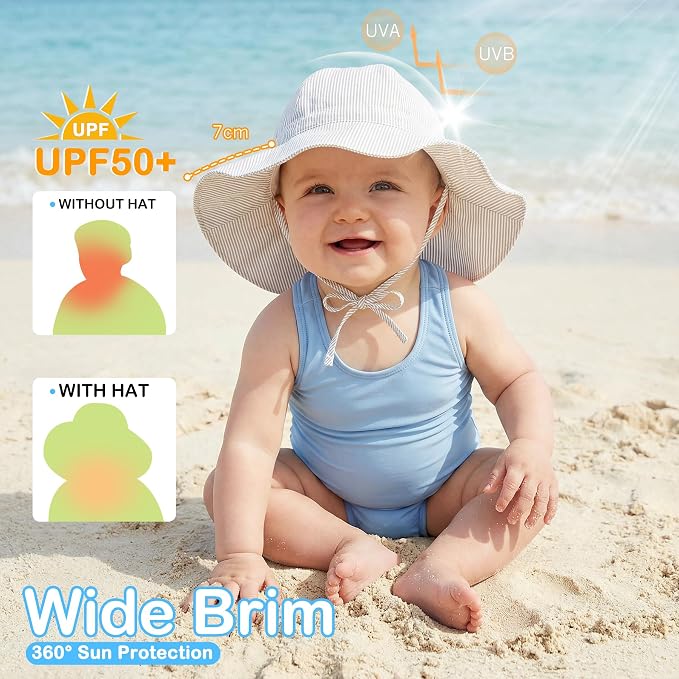 Zando UPF 50+ Baby Sun Hat for Baby Girl Boy 0-4T - Image 2