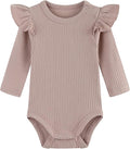 Baby Girl Knit Ruffle Outfit Clothes Ribbed 100% Organic Cotton Solid Color by Unknown