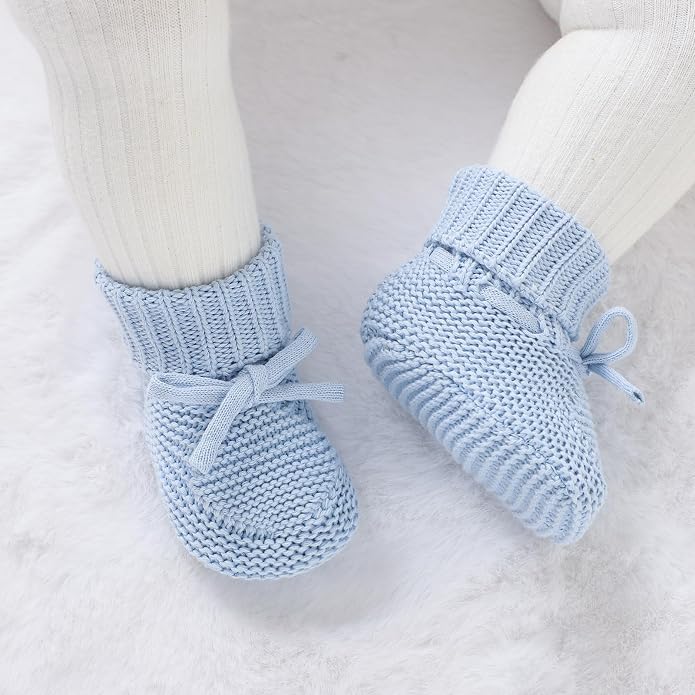 Hadetoto Baby Booties Cotton Newborn Boys Girls Shoes Knit Socks | Cozy Warm - Image 3