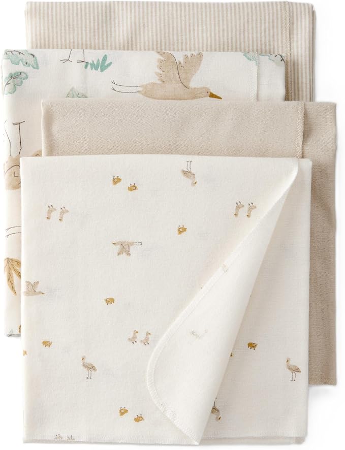 Carter's Baby Unisex Receiving Blankets 4-Pack, Soft Breathable Cotton Swaddle - Image 6