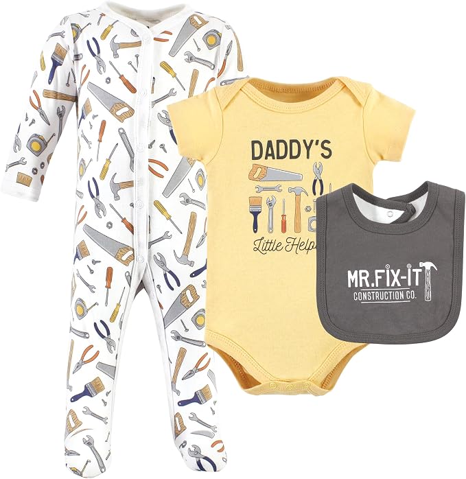 Hudson Baby Unisex Cotton Sleep and Play, Bodysuit and Bandana Bib Set by HudsonBaby