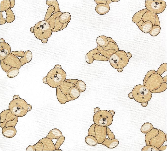 Hudson Baby Unisex Baby Cotton Poly Flannel Receiving Blankets Bundle, Teddy - Image 3