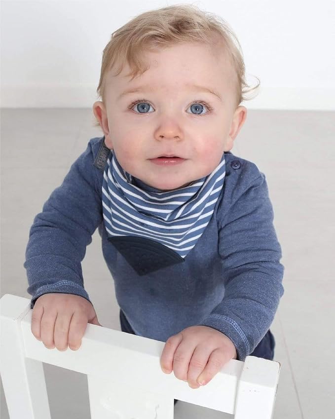 Cheeky Chompers Neckerchew Teething Bib, 2-in-1 Bandana Style Bib w/Food Grade - Image 8