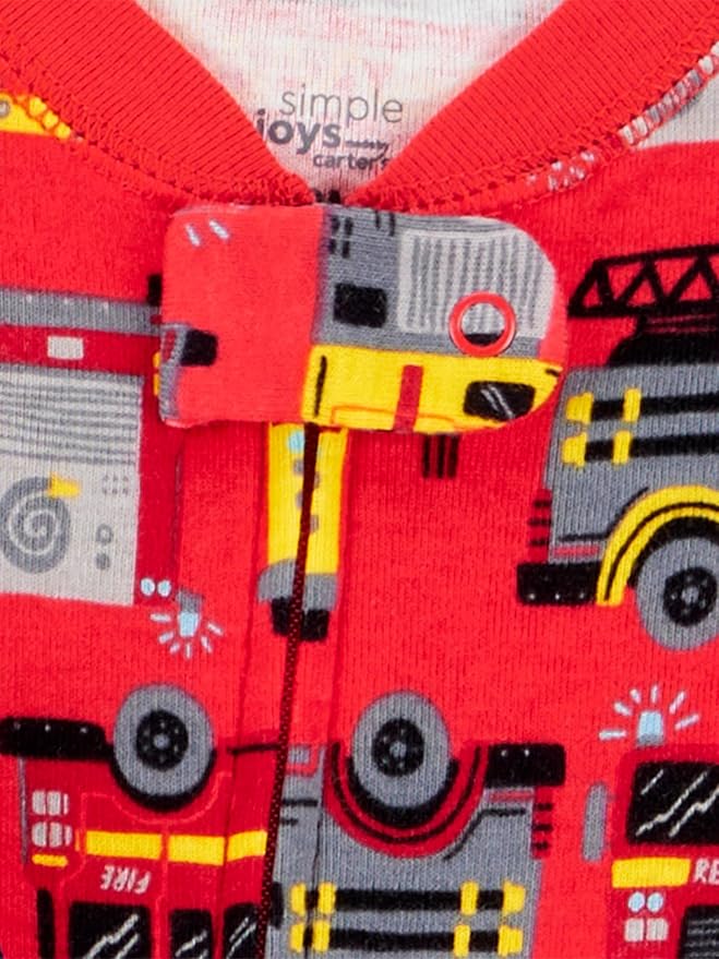 Simple Joys by Carter's Baby Boys 3 pack Snug Fit Footed Cotton Pajamas - Image 3