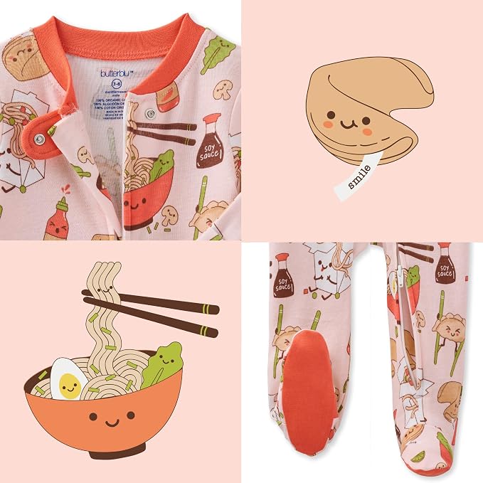 Butterblu Scout Sleep & Play 100% Organic Cotton Footed Zip Front PJs | GOTS - Image 7