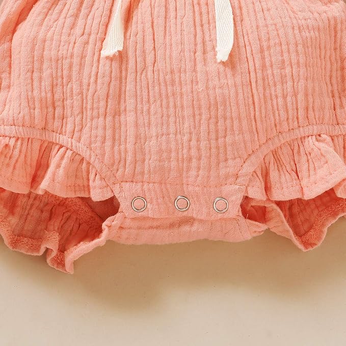 YOUNGER TREE Toddler Baby Girl Ruffled Sleeveless Romper Casual Summer Jumpsuit - Image 6