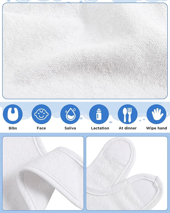 JaGely 30 Pack Baby Muslin Bandana Bibs Multicolor Solid Unisex Waterproof - Image 4