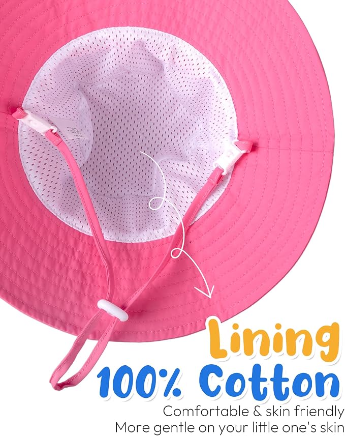 Baby Sun Hat Kids Summer Sun Protection Toddler Bucket Hat Wide Brim Adjustable - Image 6
