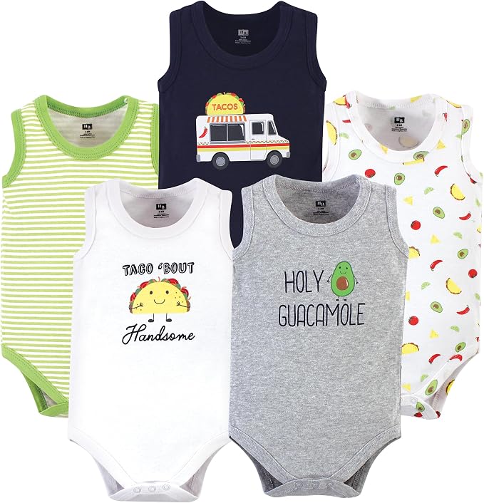 Hudson Baby Basics Unisex Baby 5-Pack Sleeveless Baby Bodysuits by HudsonBaby