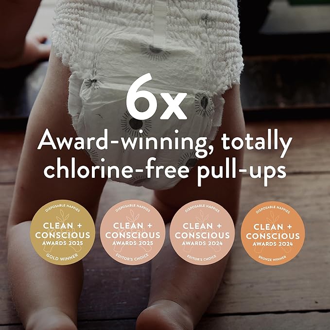 Joonya Pull-Up Pants Baby Diapers, Size 6 XXL (33+ lb) - 6 Bags of 21 (126) - NonToxic, Eco-Friendly, Ultra Slim, Overnight Use - Made in Denmark