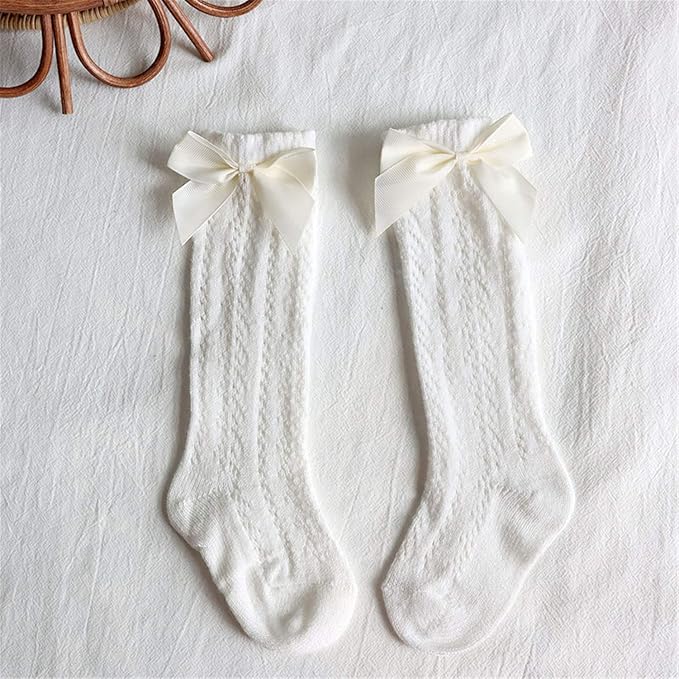 Baby Girl Knee-High Socks Toddlers Bow Stockings Newborn Infant Princess Frilly - Image 8