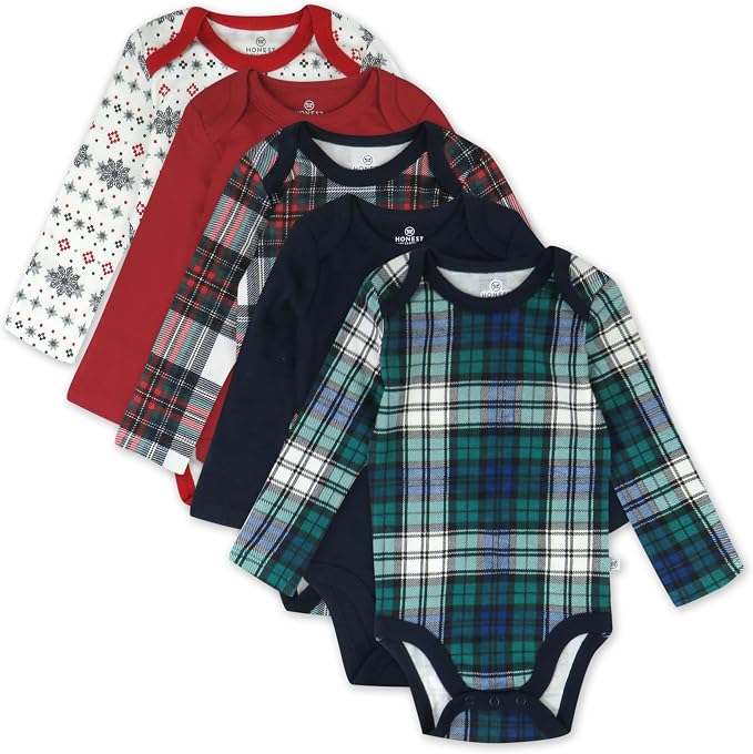 HonestBaby baby-girls 5-pack Long Sleeve Bodysuits One Piece 100% Organic Cotton by HonestBaby