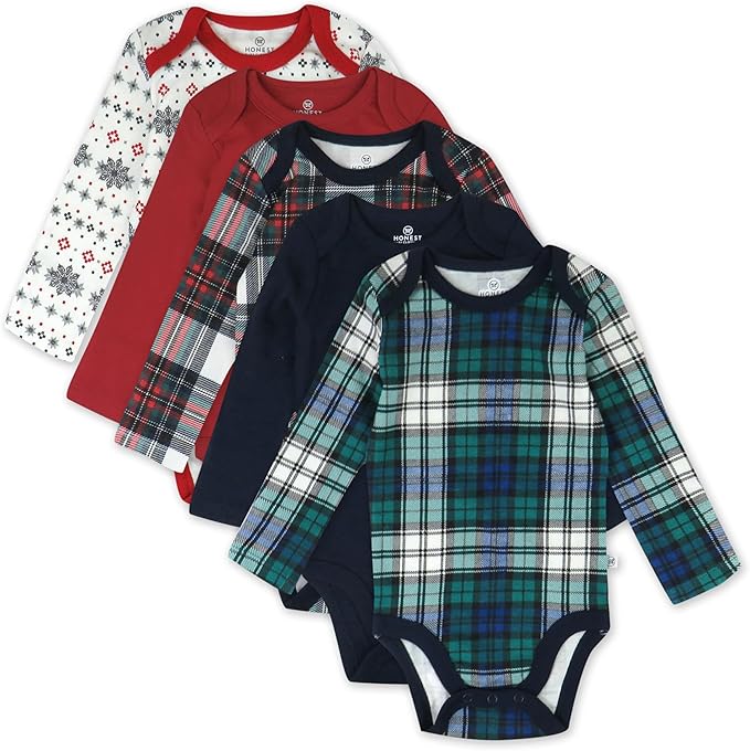 HonestBaby baby-girls 5-pack Long Sleeve Bodysuits One Piece 100% Organic Cotton by HonestBaby