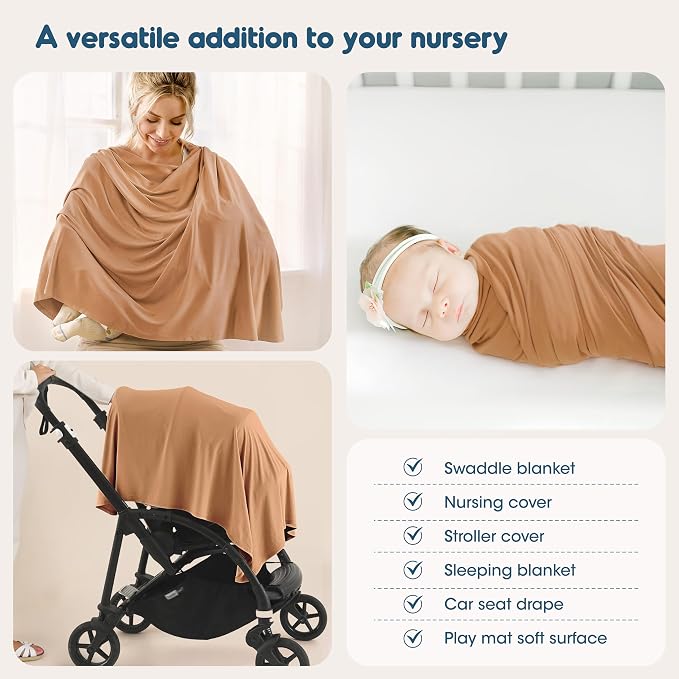 3-Pack Ultra Soft Stretchy Jersey Knit Baby Swaddle Blankets, 33x44 | Snug - Image 5