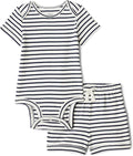 Amazon Essentials Unisex Toddlers' Short Sleeve 100% Cotton Bodysuit and Short by AmazonEssentials