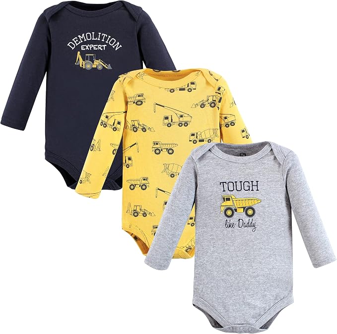 Hudson Baby Baby Girls' Cotton Long-sleeve Bodysuits 3-pack - Image 2