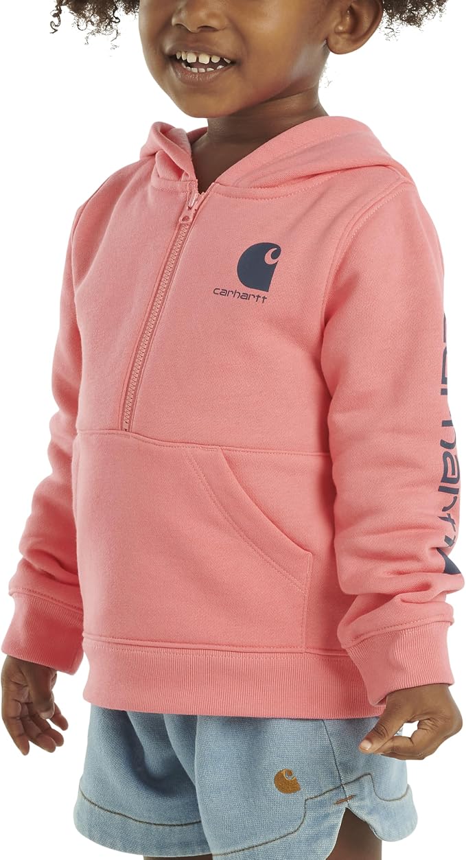 Carhartt girls Long-sleeve Half-zip Hooded Sweatshirt - Image 3