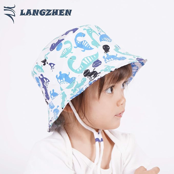 LANGZHEN Sun Protection Hat for Kids Toddler Boys Girls Wide Brim Summer - Image 3
