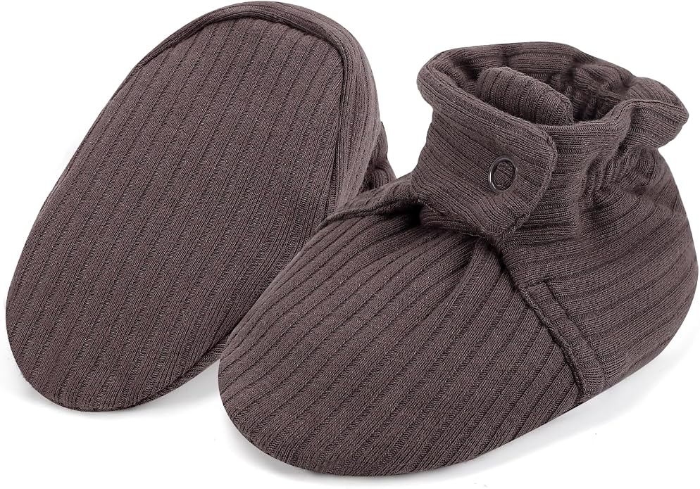 Baby Booties Organic Cotton Infant Bootie Warm Cozy Soft Sock Shoes Adjustable by KARUNEL