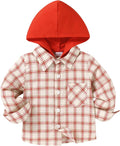 YOUNGER STAR Toddler Kids Boys Girls Flannel Hooded Plaid Shirt Button Baby Red by YOUNGER+STAR