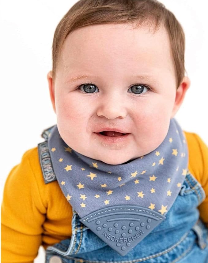 Cheeky Chompers Neckerchew Teething Bib, 2-in-1 Bandana Style Bib w/Food Grade - Image 8