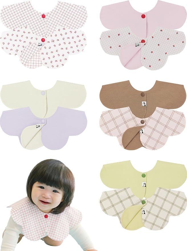 Konny Baby Bib 3/5/7-Pack Set, 360 ​​° Rotate, Soft and Absorbent Drooling by Konny