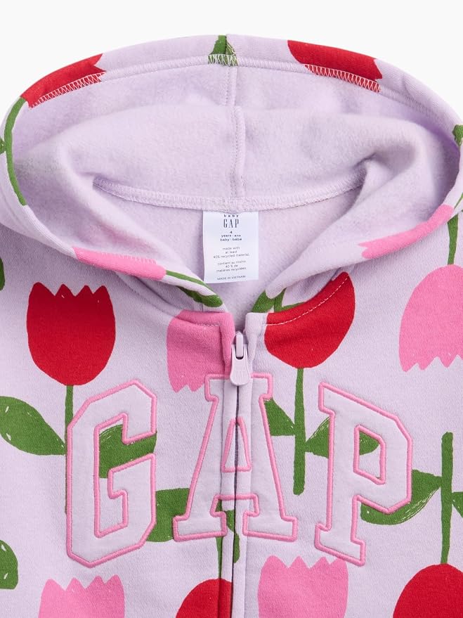 GAP Baby Girls' Logo Hoodie Hooded Full Zip Sweatshirt - Image 3