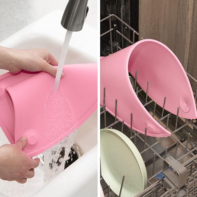 GASARÉ, Extra Large 20 x 11 Inches, Silicone Placemats for Dining Table, Suction Cups, Raised Edges, Non-Slip, Food Grade, BPA Free, Dishwasher Safe, Pink