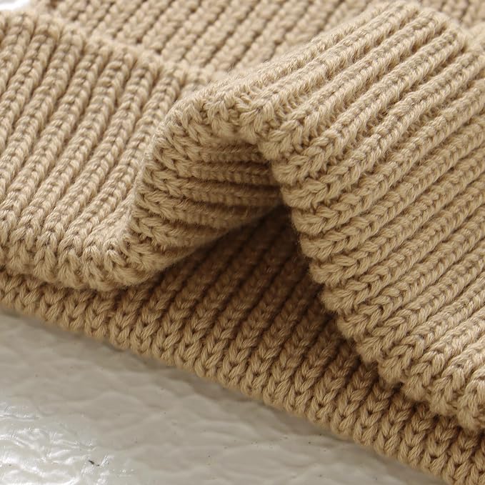 Hadetoto Cotton Baby Beanie Winter Knitted Hat, 2 Pack | Bear Ear Design - Image 7
