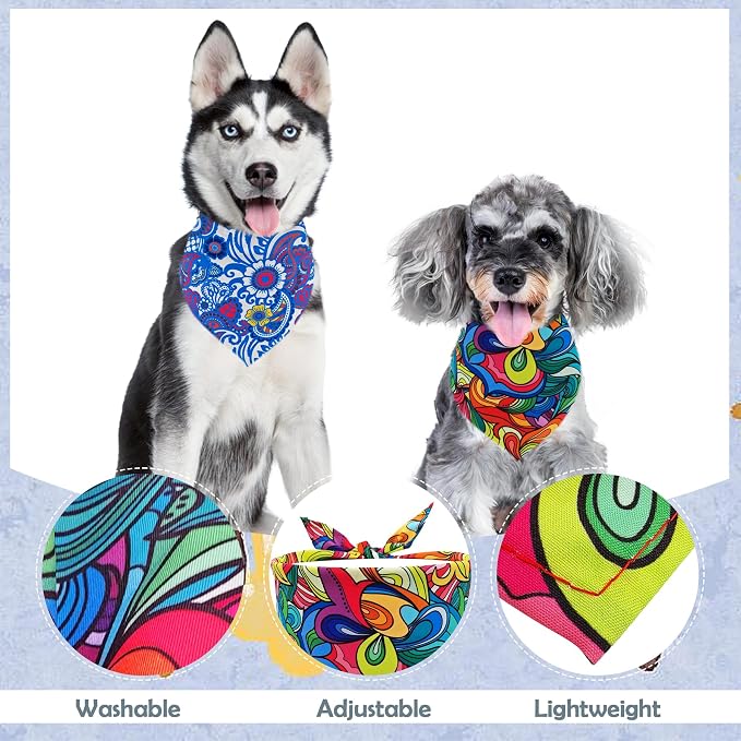 7 PCS Paisley Dog Bandanas for Large Dogs Breed 33 Inch Sewing Hemming Dog - Image 4