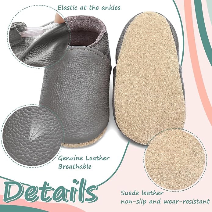 Genuine Leather Baby Booties Soft Sole Toddler Walking Shoes - Image 4