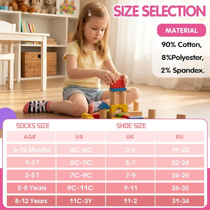 Welwoos Baby Girls Boys Toddlers Grips Socks Kids Non Slip Anti Skid Ankle - Image 6