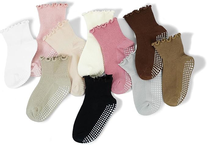 Girls Ruffle Socks Non-Slip Ankle Socks - Image 3