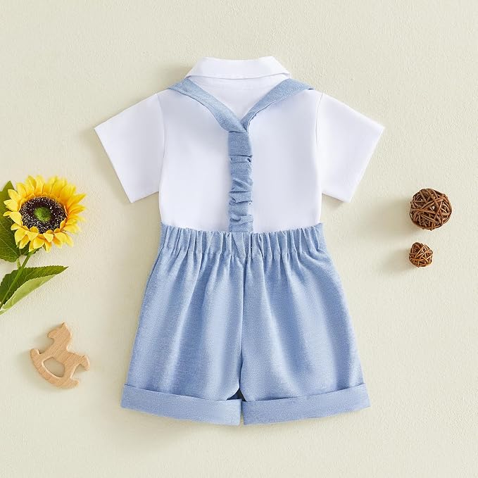 PUHHAPIEY Baby Boy Gentleman Wedding Outfit Dress Romper Suspender Pants | 0 3 - Image 5