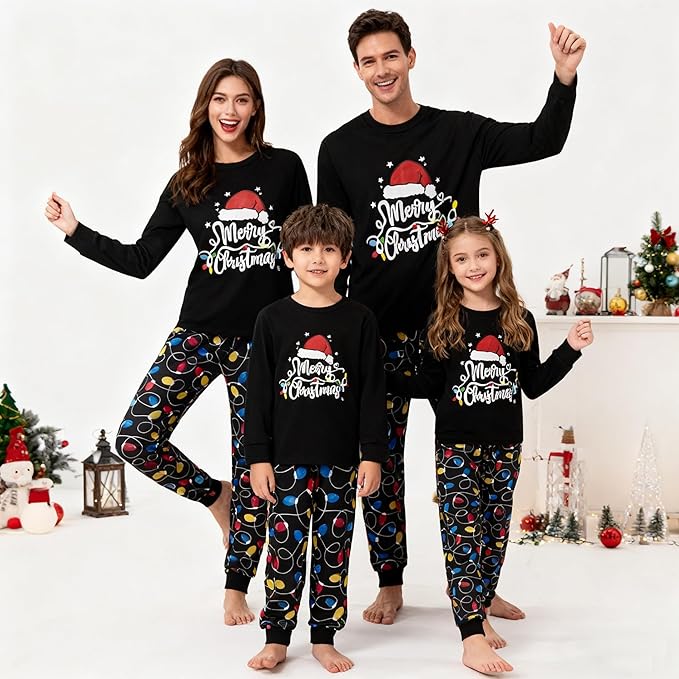 Awoscut Family Christmas Pajamas Matching Pajamas for Family, Xmas PJs Sets Holiday Sleepwear