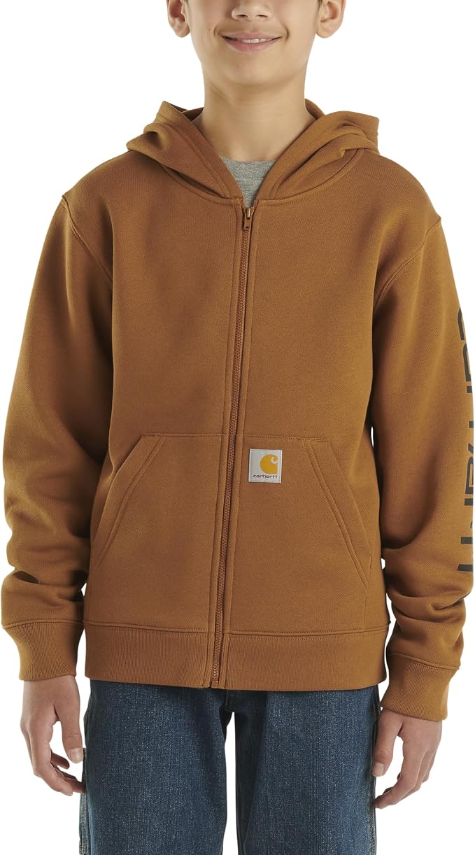 Carhartt Kid's CP8675 Long-Sleeve Full-Zip Logo Sweatshirt by Carhartt