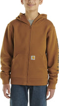 Carhartt Kid's CP8675 Long-Sleeve Full-Zip Logo Sweatshirt by Carhartt