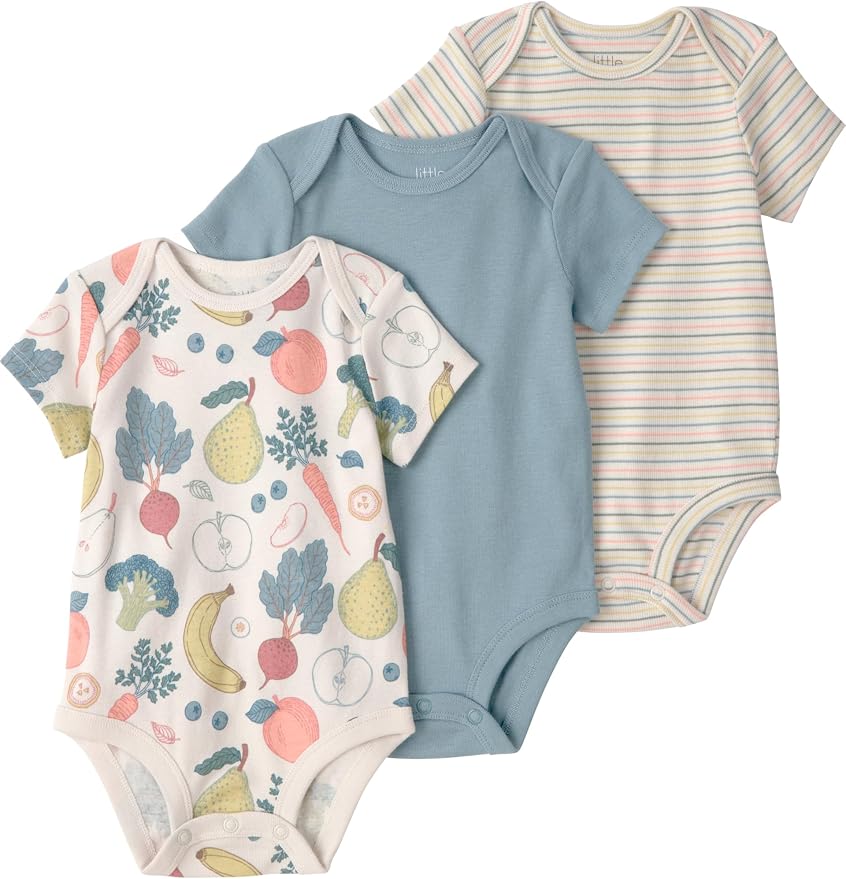 little planet by carter's Unisex Baby 3-pack Short Sleeve Bodysuits Made by LittlePlanet