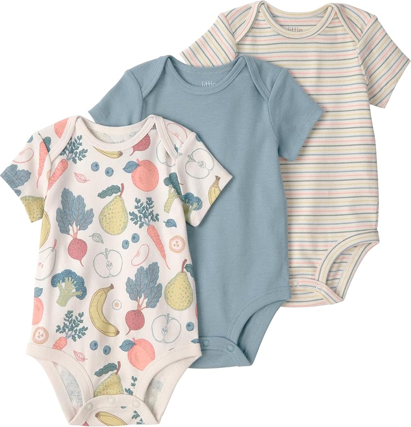 little planet by carter's Unisex Baby 3-pack Short Sleeve Bodysuits Made by LittlePlanet