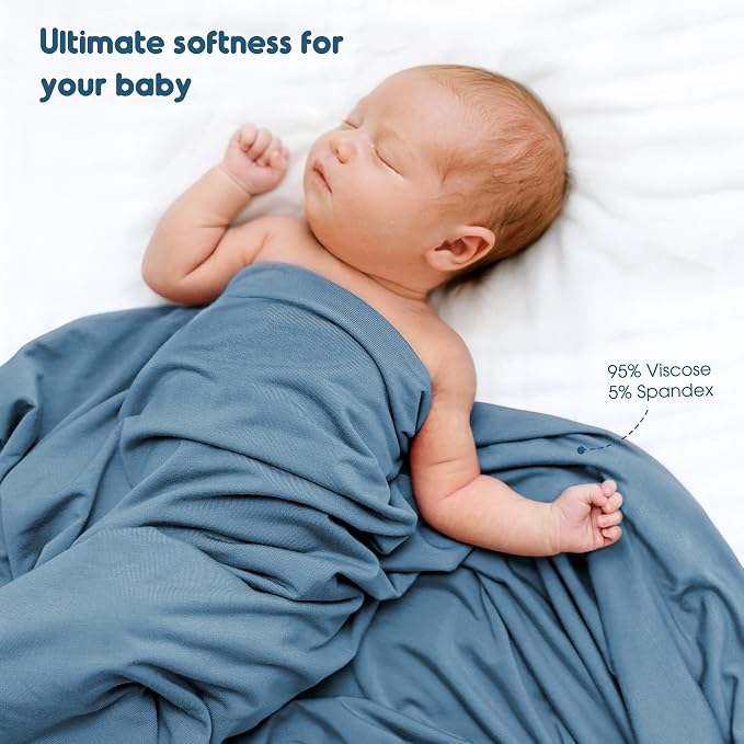 2 Pack Newborn Swaddle Blanket, Ultra Soft Stretchy Jersey Knit Extra Large - Image 4