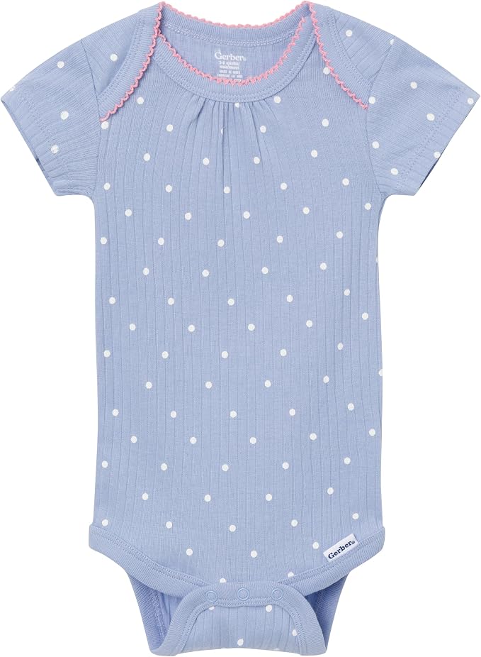 Gerber Baby Girls 4-Pack Short Sleeve Onesies Bodysuits - Image 3