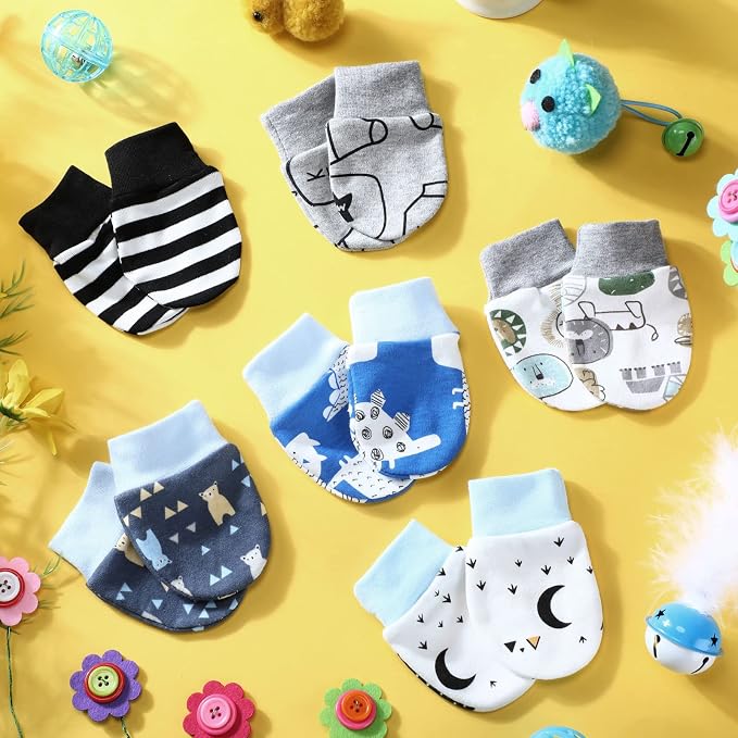 6 Pairs Newborn Baby Mittens No Scratch Gloves Infant Toddler Anti Scratch - Image 3