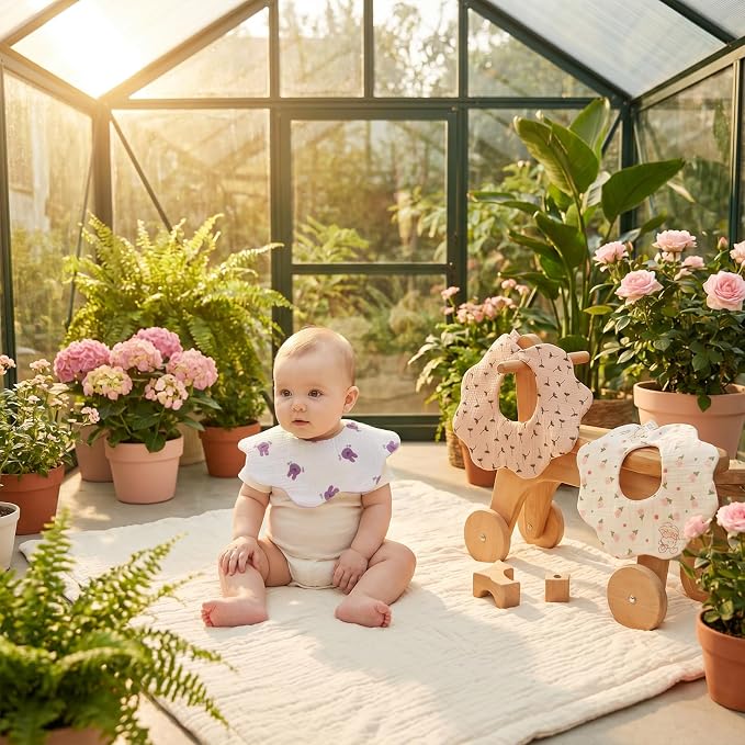 Organic Cotton Muslin Baby Bibs - Image 2