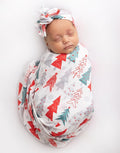 Newborn Swaddle Blanket Set, Headband and Beanie by Vollmic